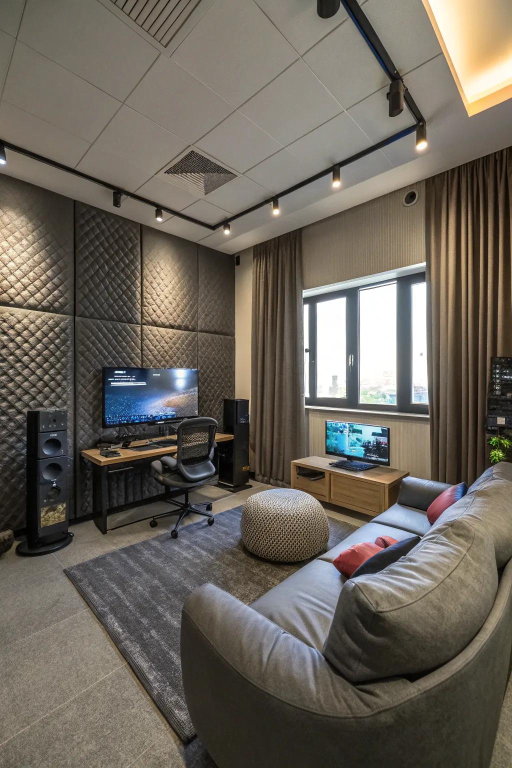 Soundproofing for a focused and distraction-free game room.