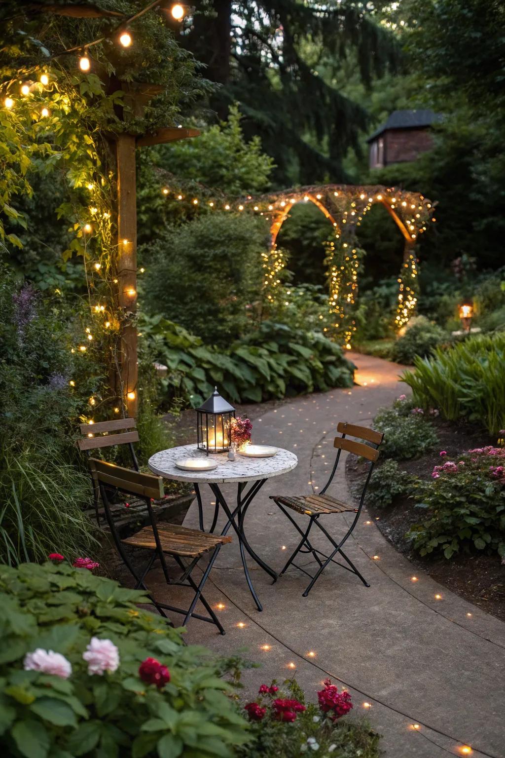 With a whimsical touch of fairy lights, transform your garden.