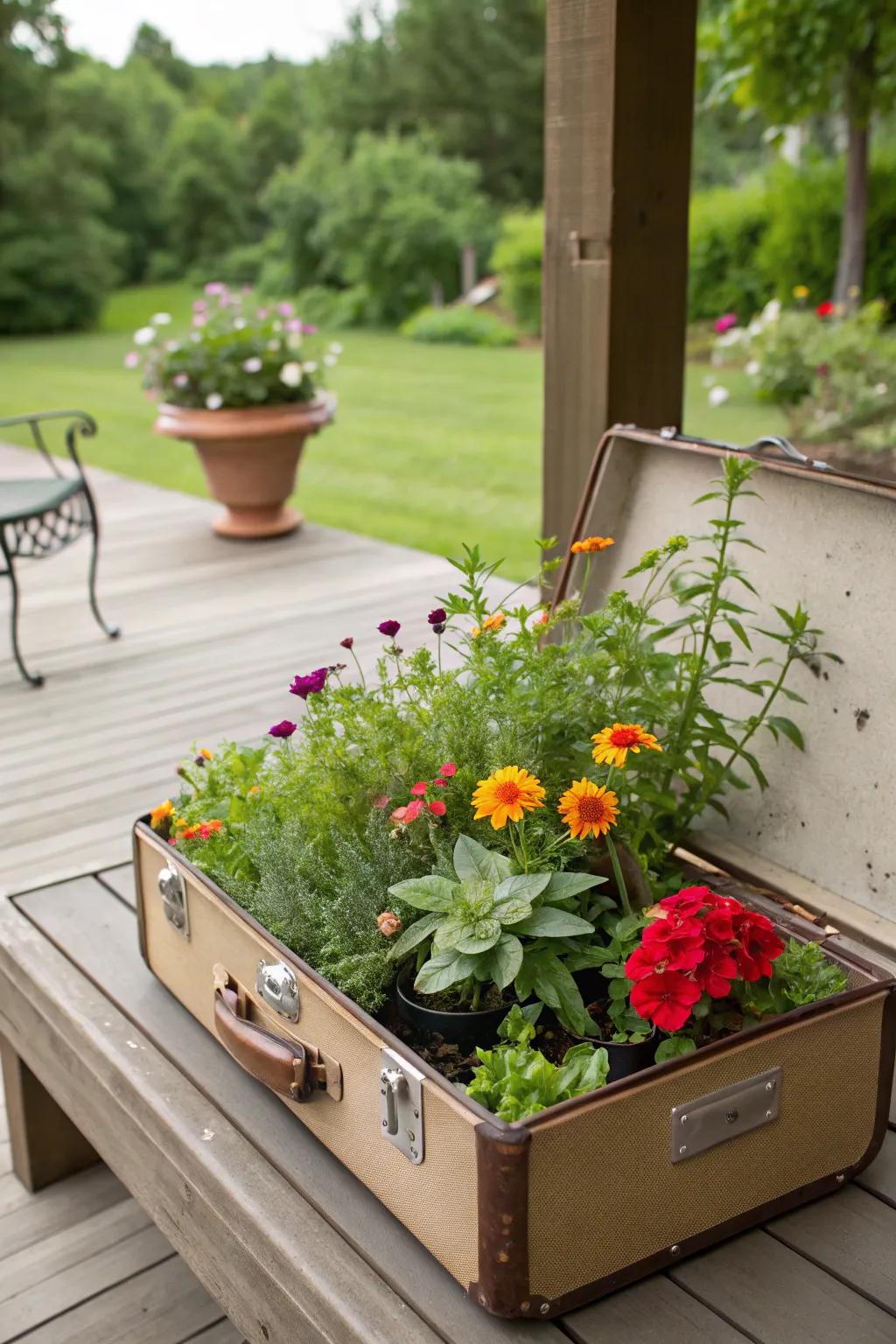 Contribute storybook charm with a vintage garden planter.