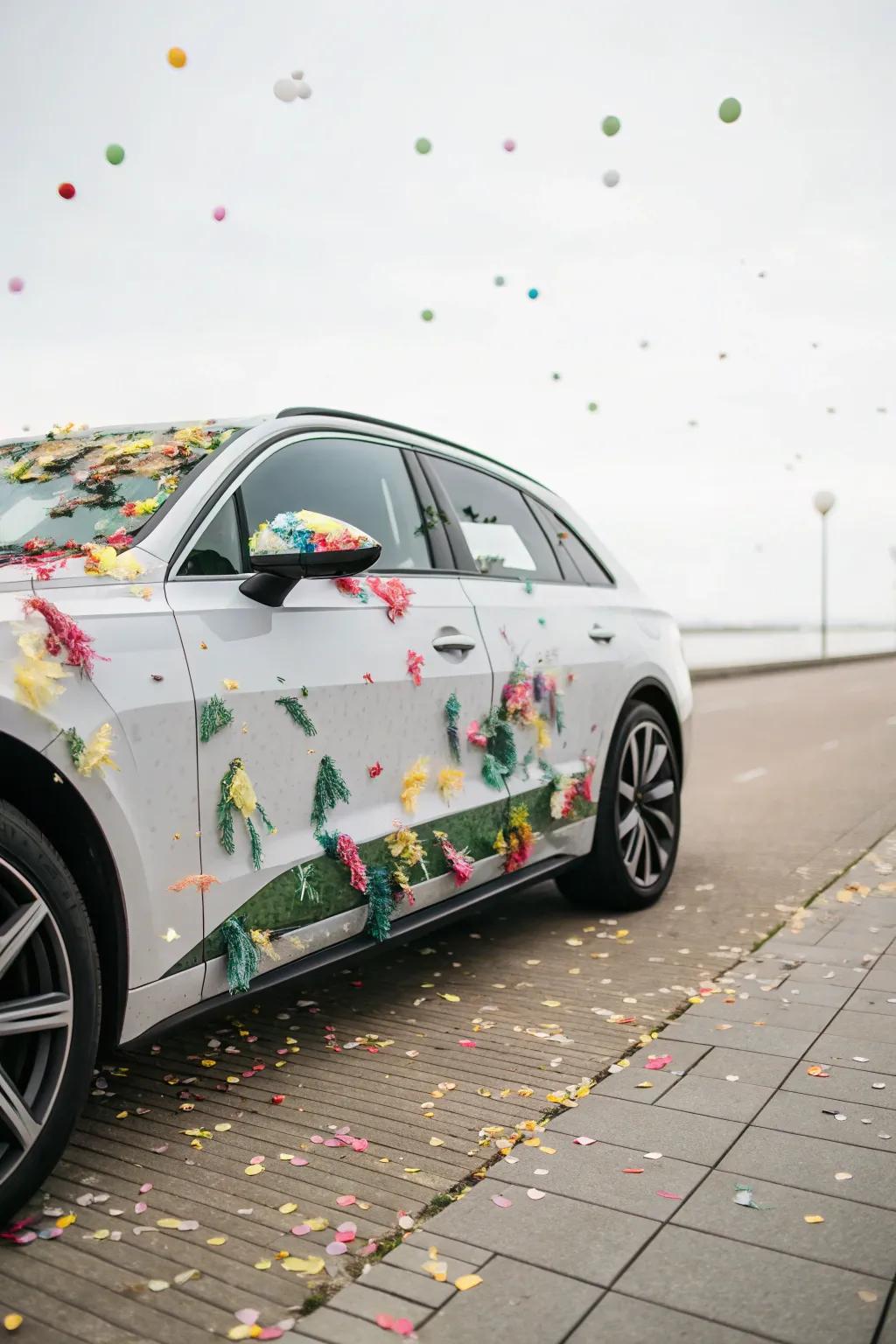 Eco-friendly confetti contributes a sustainable and festive touch.