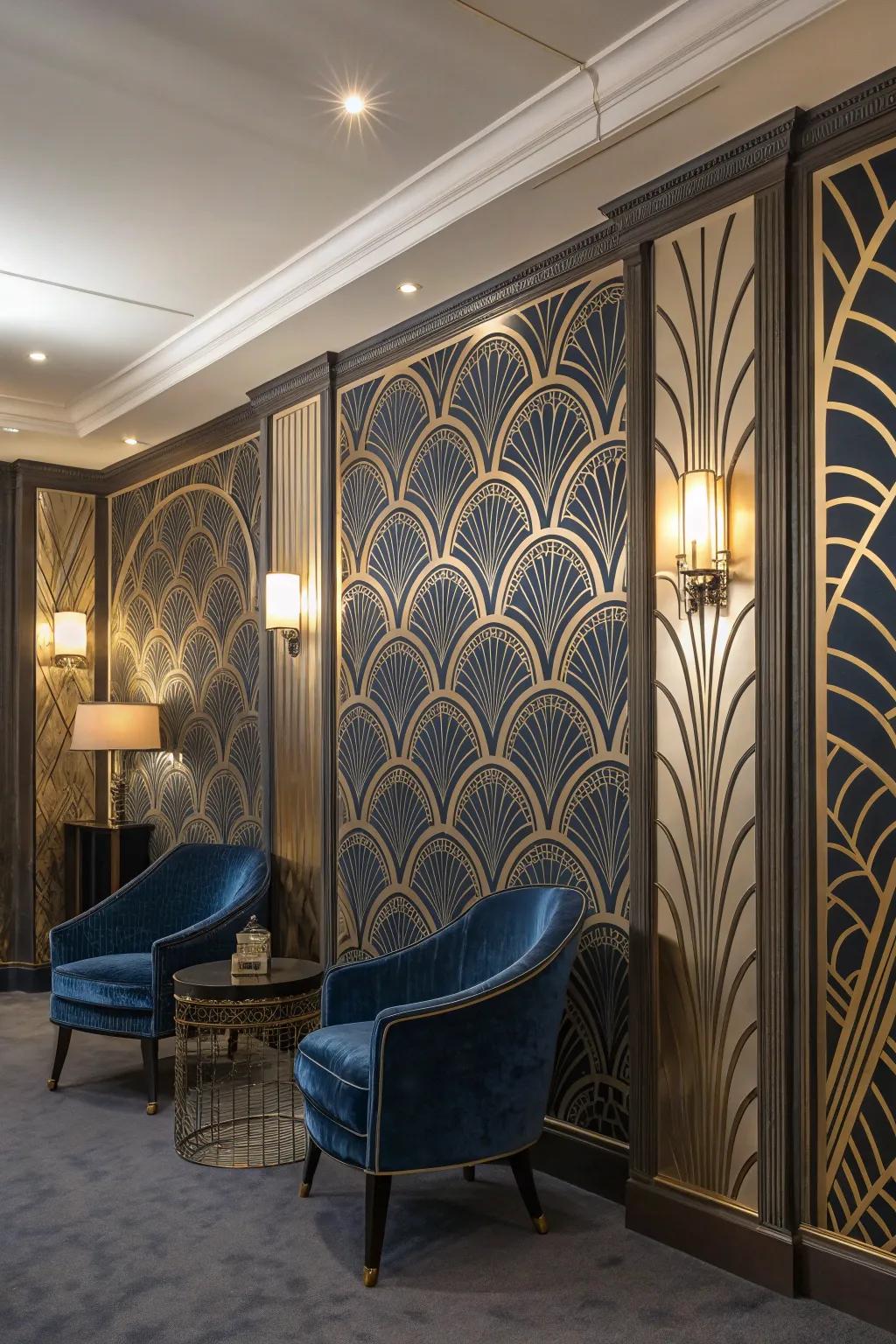Art Deco themes add sophistication and glamour.