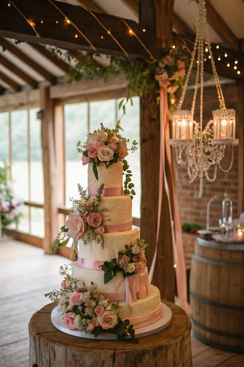 Floating floral design for a magical cake.