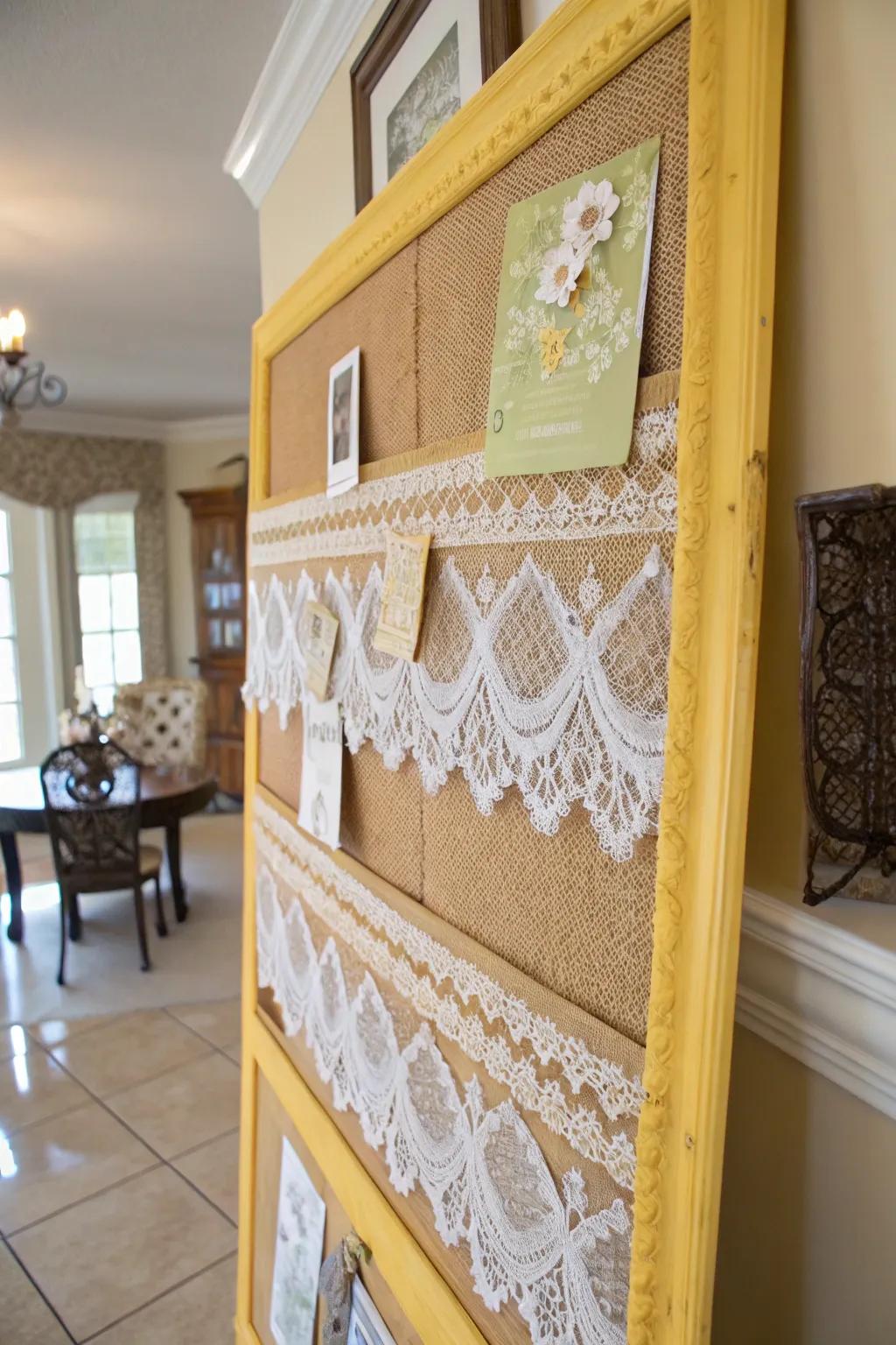 Layered textures add depth and richness, making your bulletin board a sophisticated focal point.