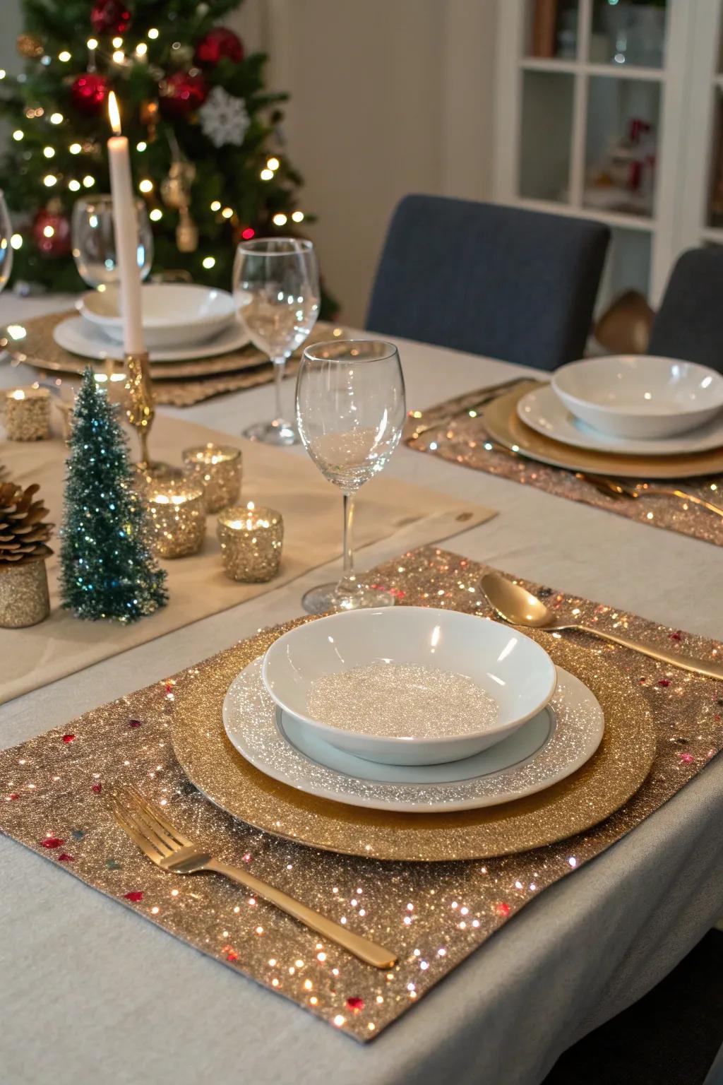 Table arrangements that glitter with festive charm.