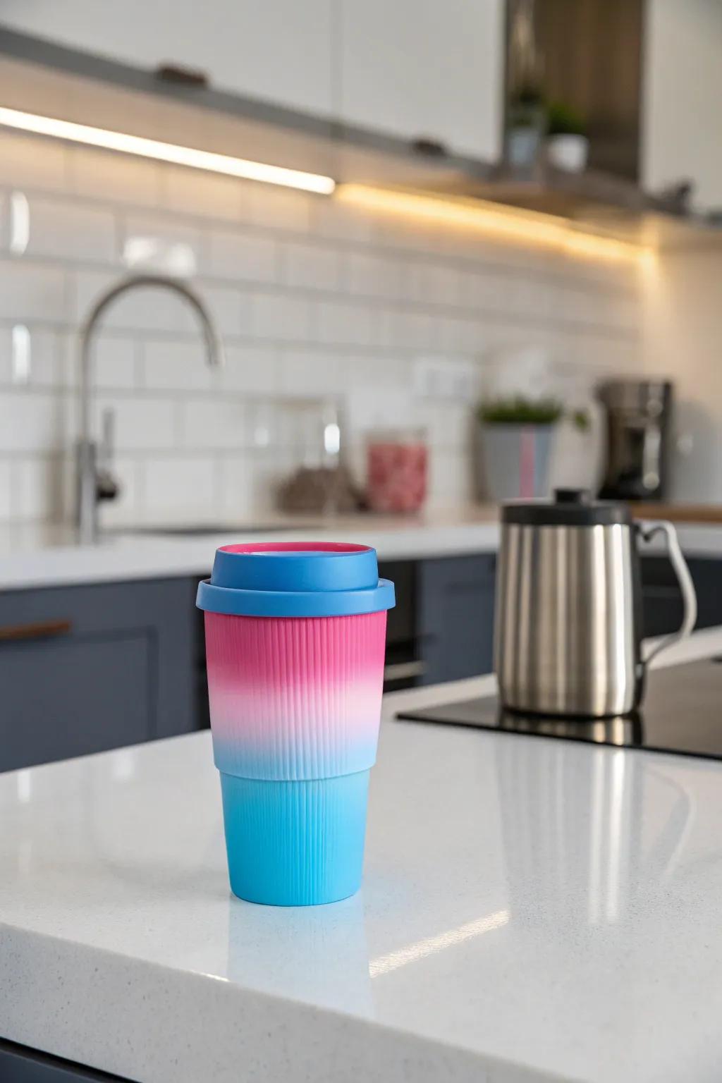 Experience the calming beauty of gradient colors with these stylish coffee cups.