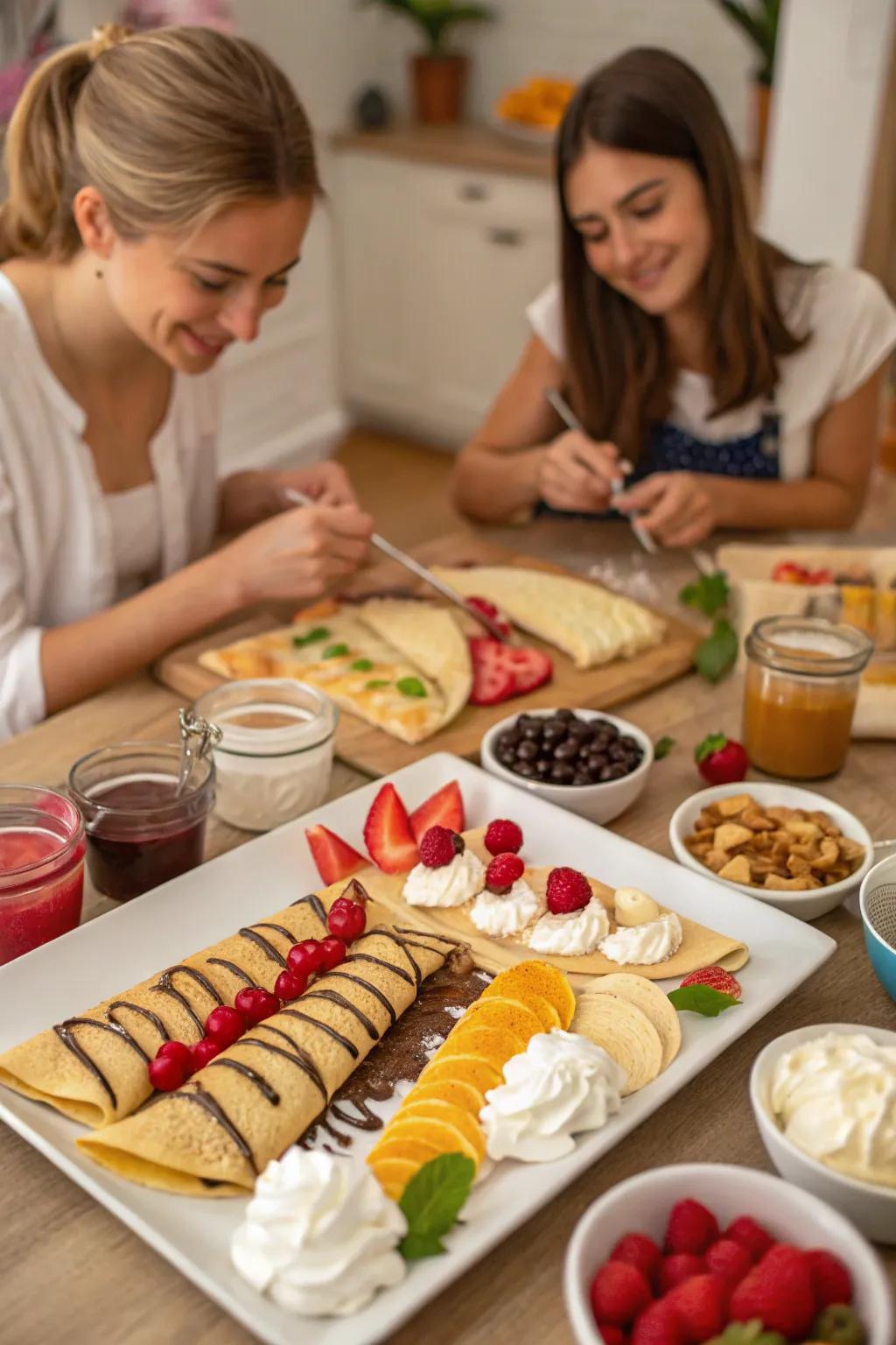 Sweeten your gathering with a crepe bar.