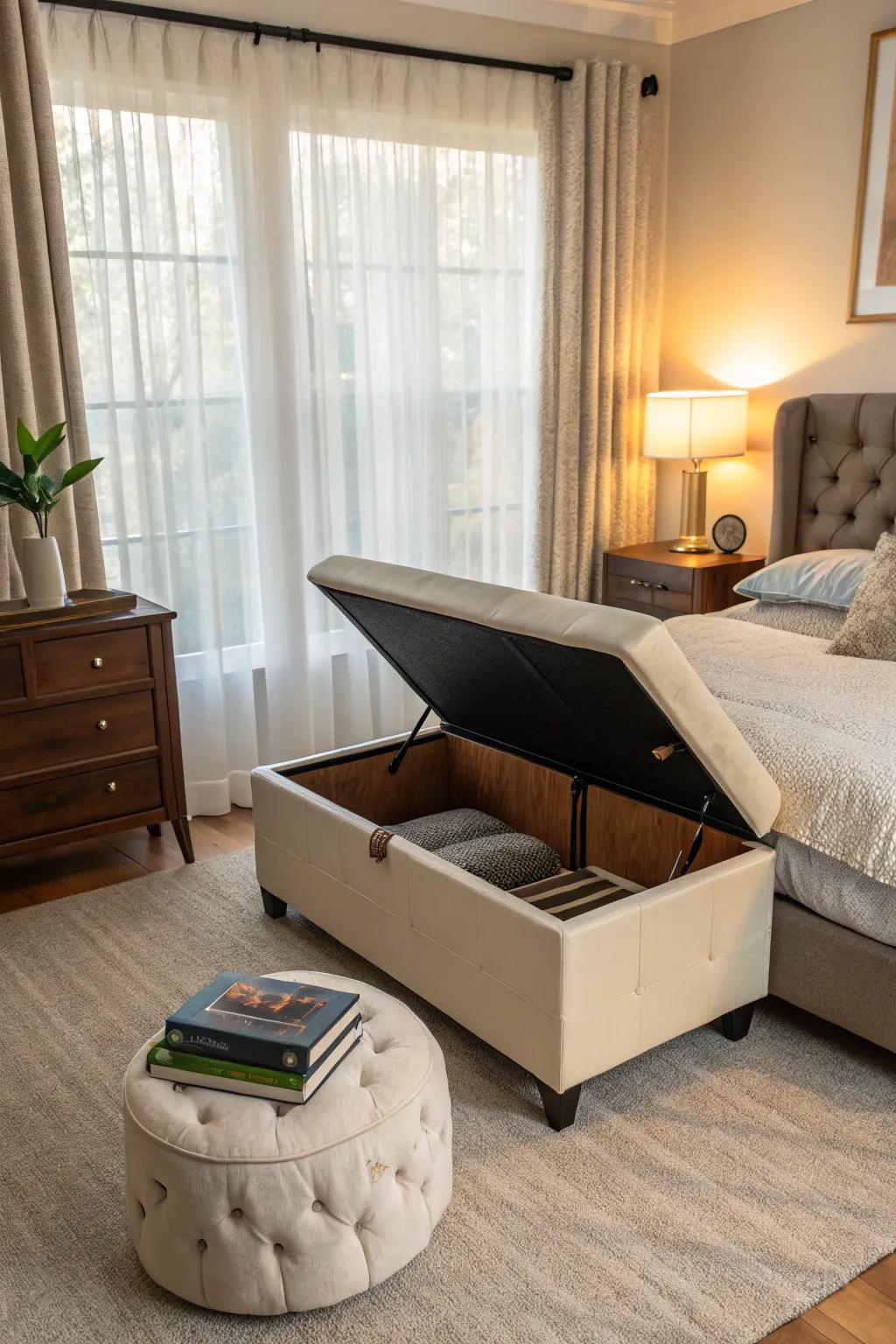 Multi-functional furniture maximizes space and utility.