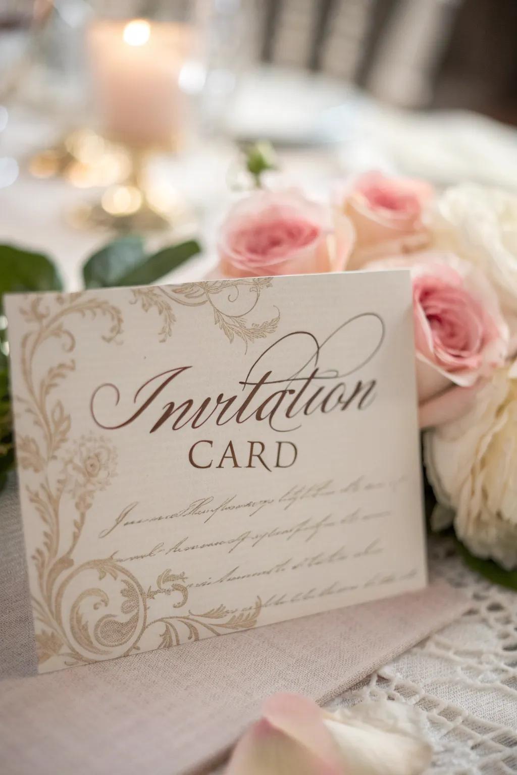 Calligraphy adds timeless elegance to your invitations.