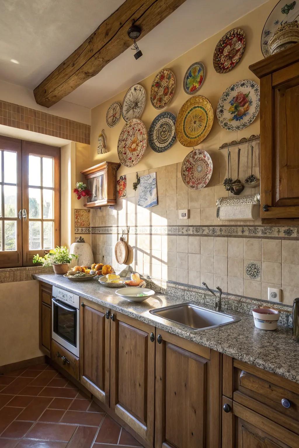 Ornamental plates incorporate traditional flair and storytelling.