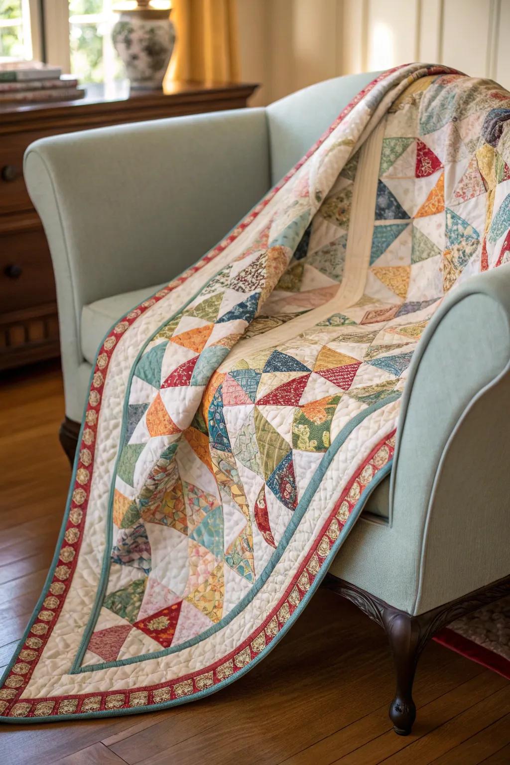 Bias binding offers flexibility for quilts with curves.