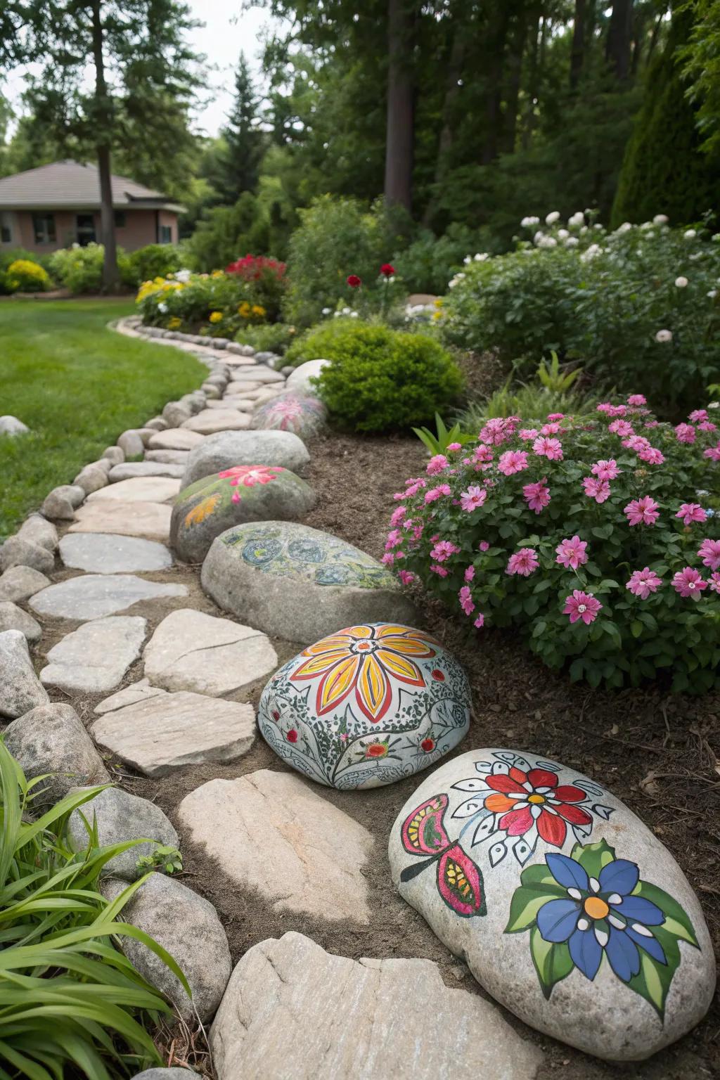 Celebrate the seasons with creative river rock decor.