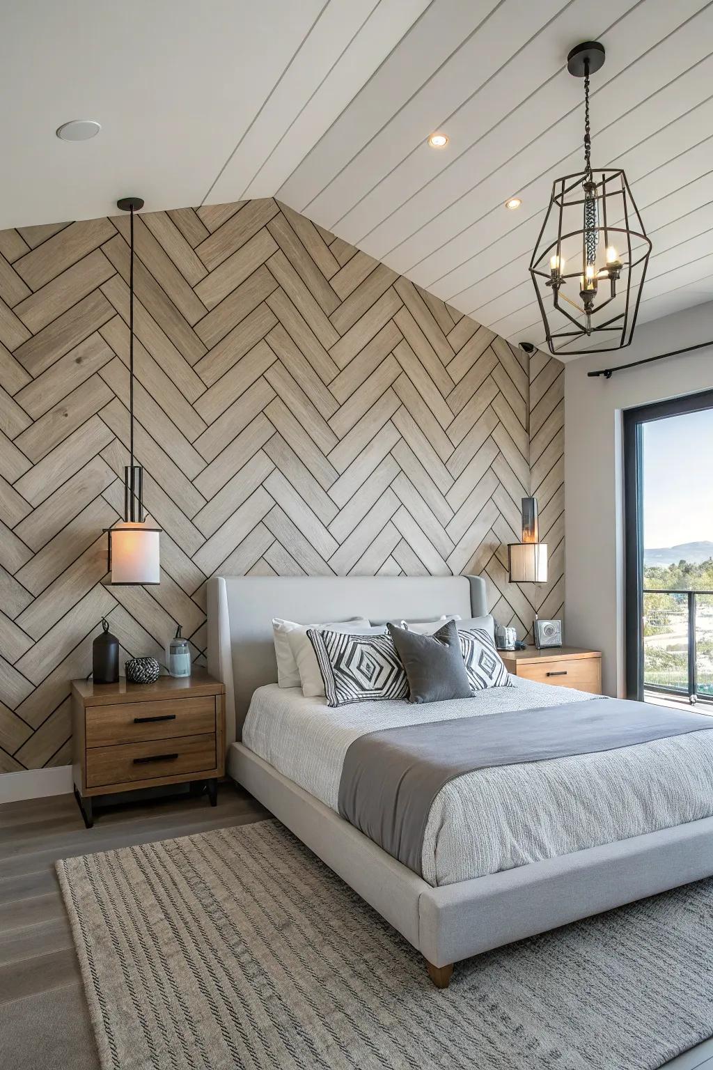 Chevron planks infuse a contemporary and stylish spin into your personal space.