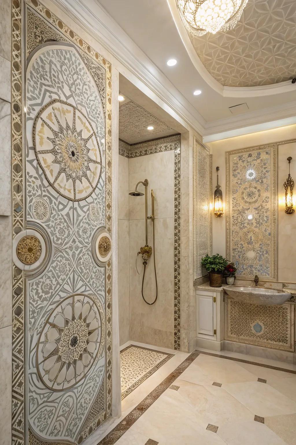 Waterjet mosaics offer intricate elegance and craftsmanship.