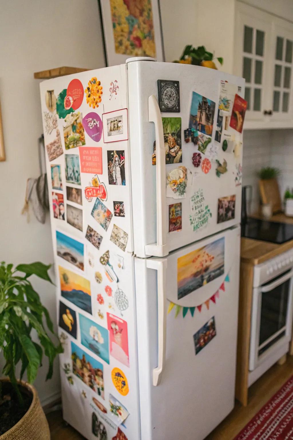 Turn your fridge into a creative gallery with art stickers.