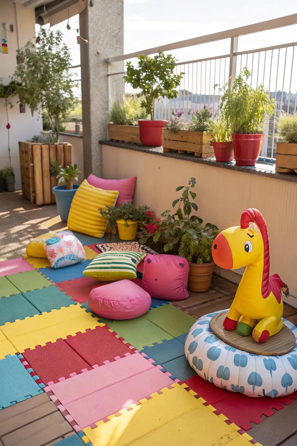 Elastic deck surfaces offer a protected and fun deck surface choice for patios.