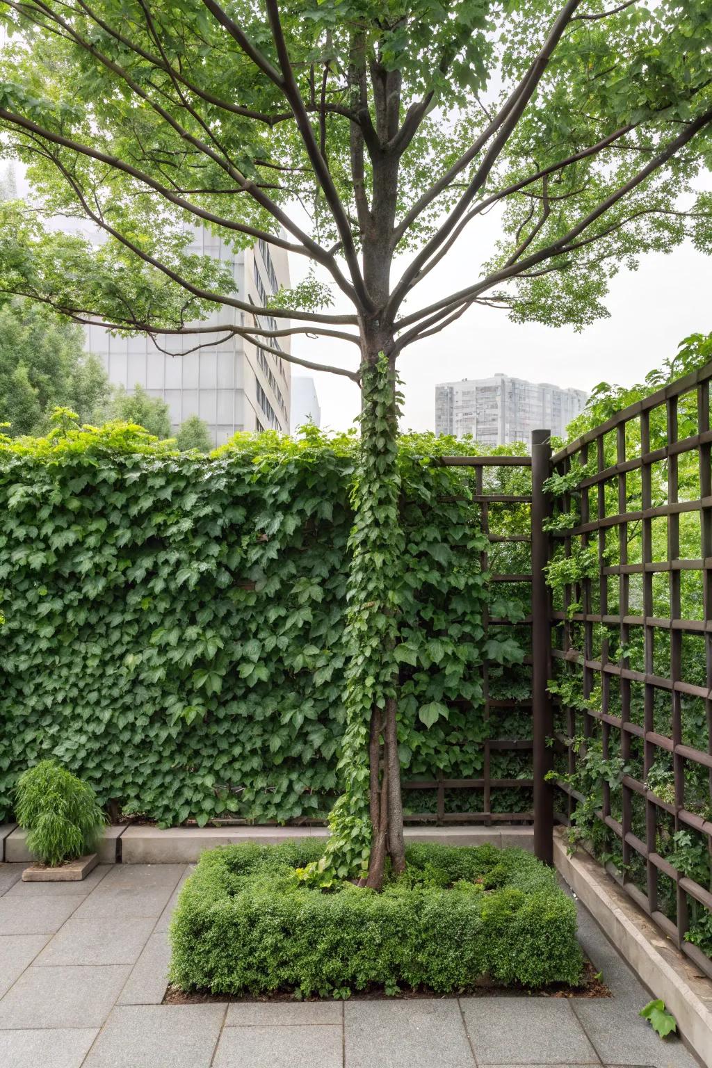 Vertical gardens can add space and greenery.