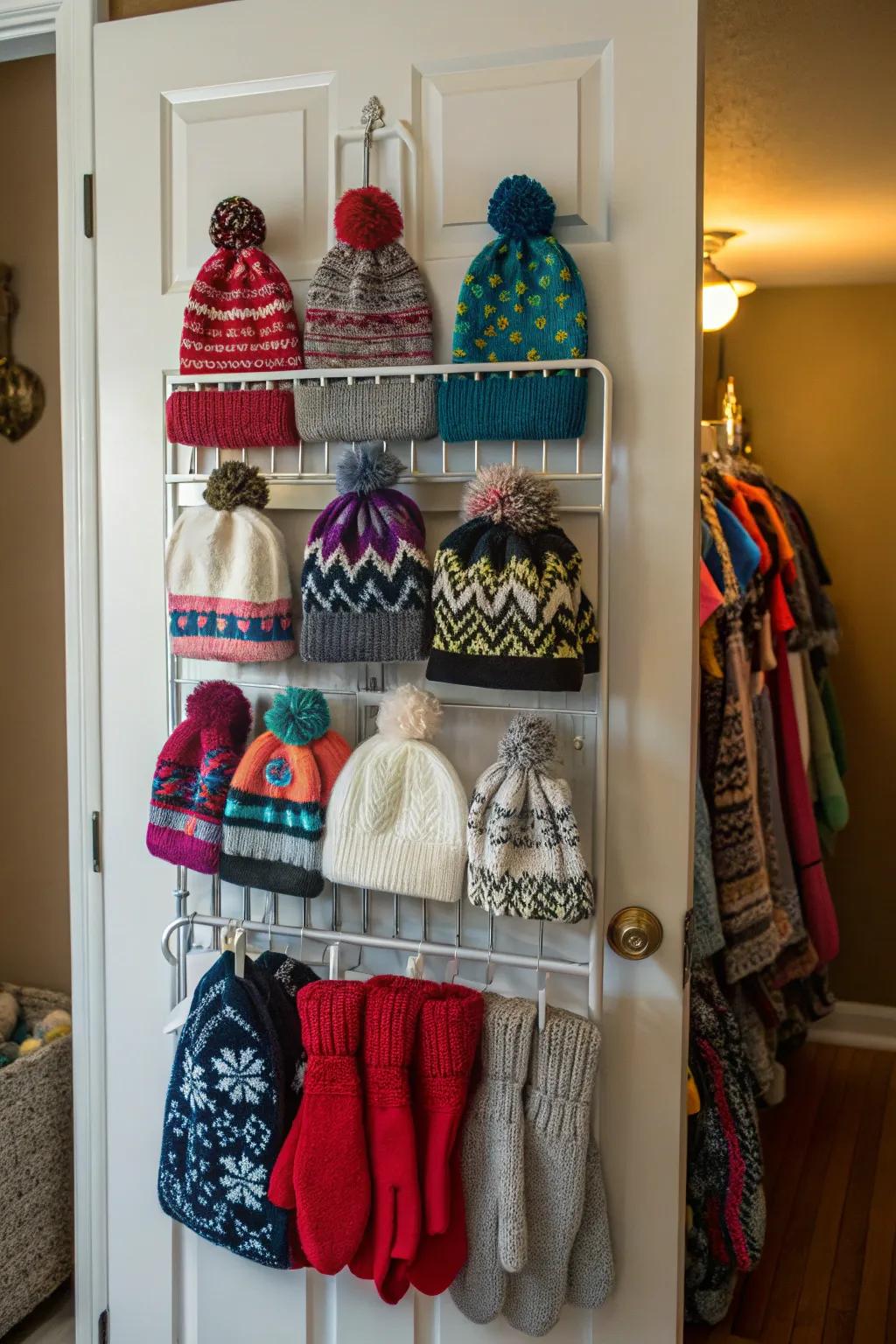 Over-the-entryway racks keep little things coordinated.