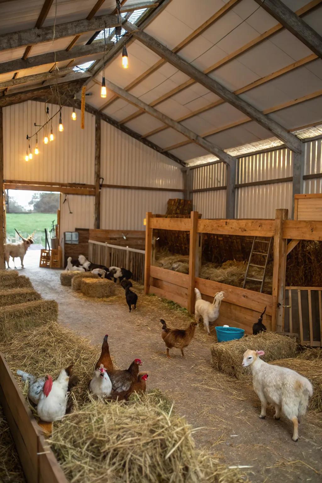 A barn sanctuary provides a safe and nurturing environment for rescued animals.