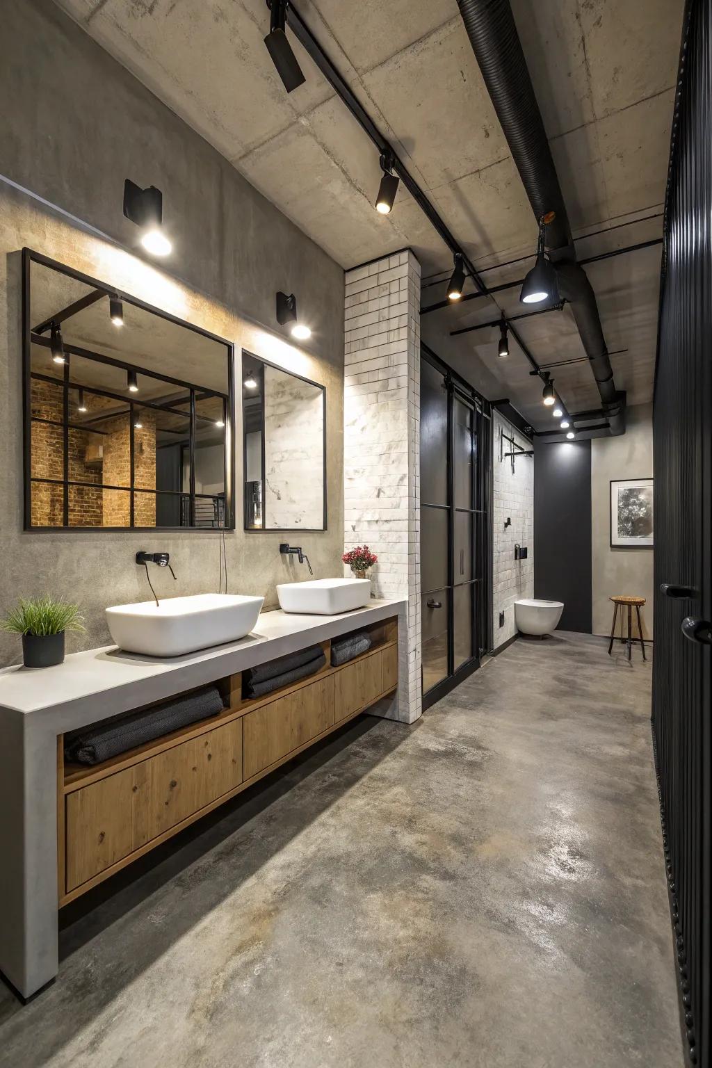 Achieve a modern aesthetic with industrial cement.