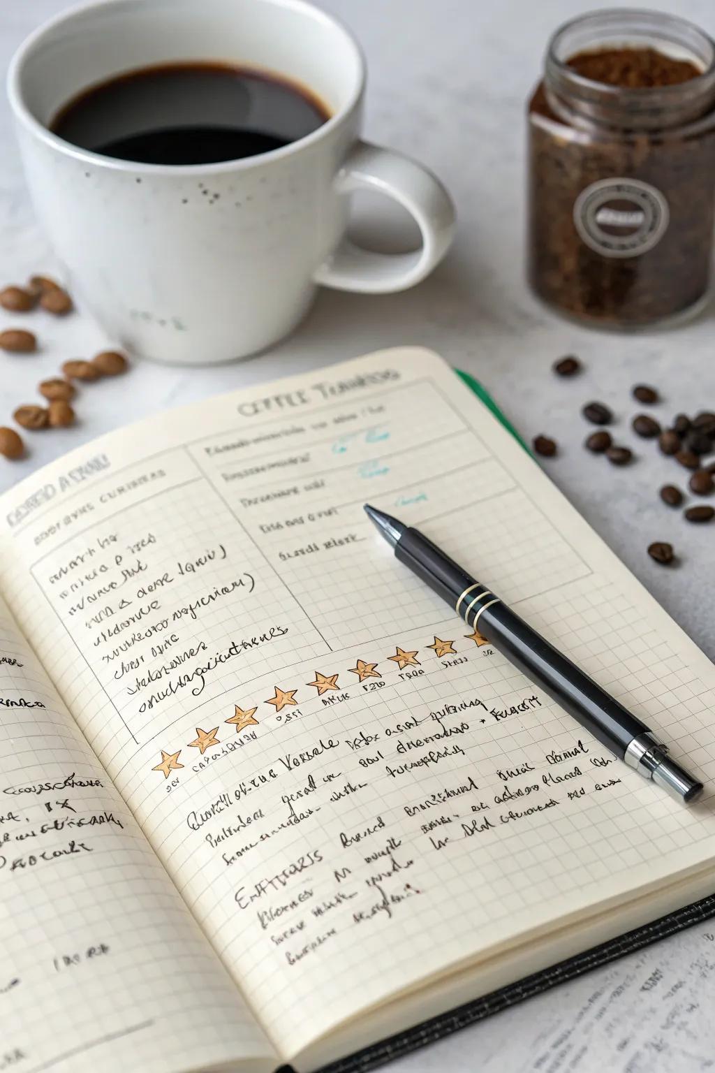 Document your coffee journey using a sampling diary.