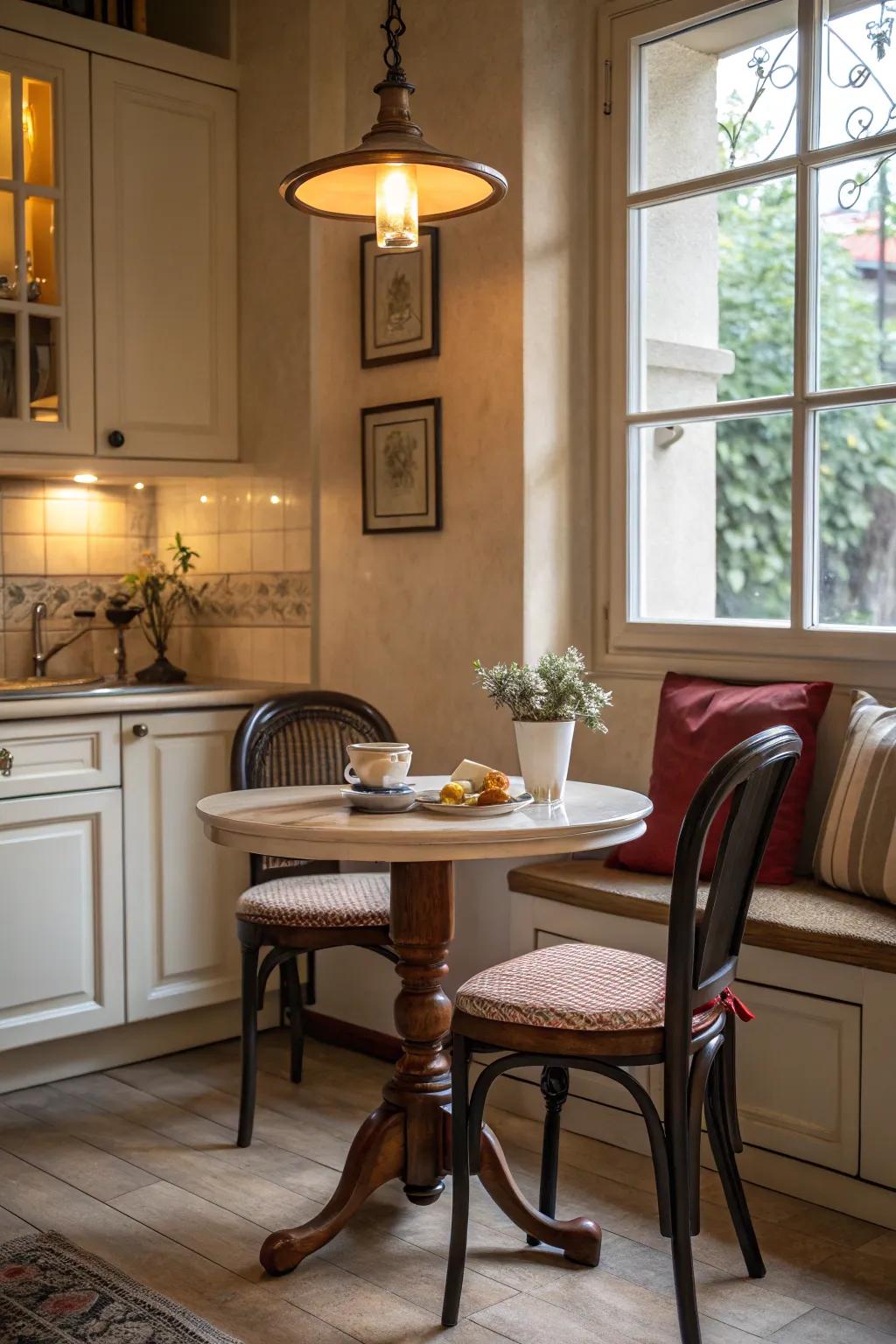 Enjoy intimate meals with a cozy breakfast nook in your corner.