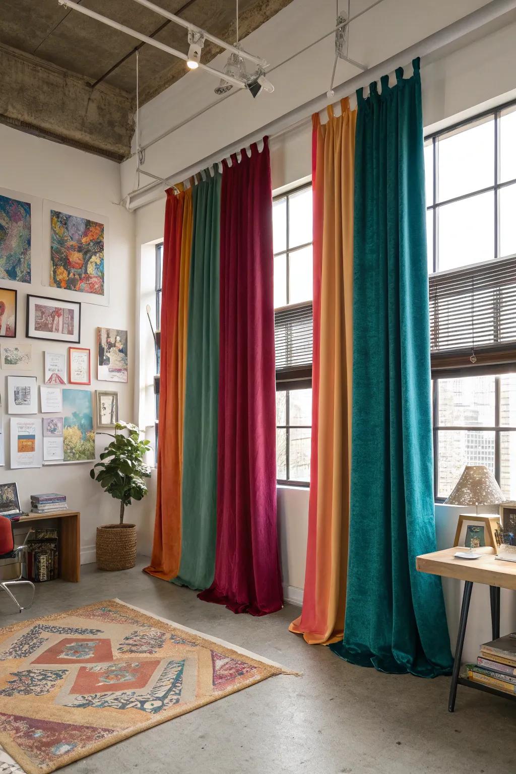 Gem tones infuse an audacious and vibrant element to your windows.
