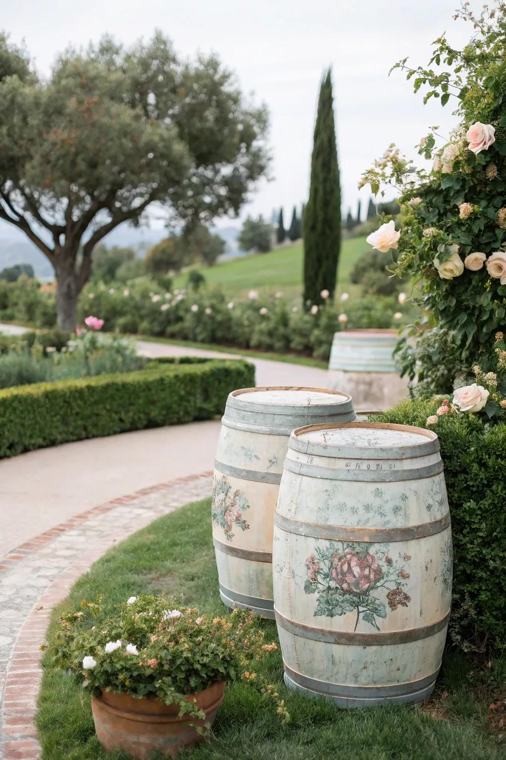 Subtly elegant painted barrels