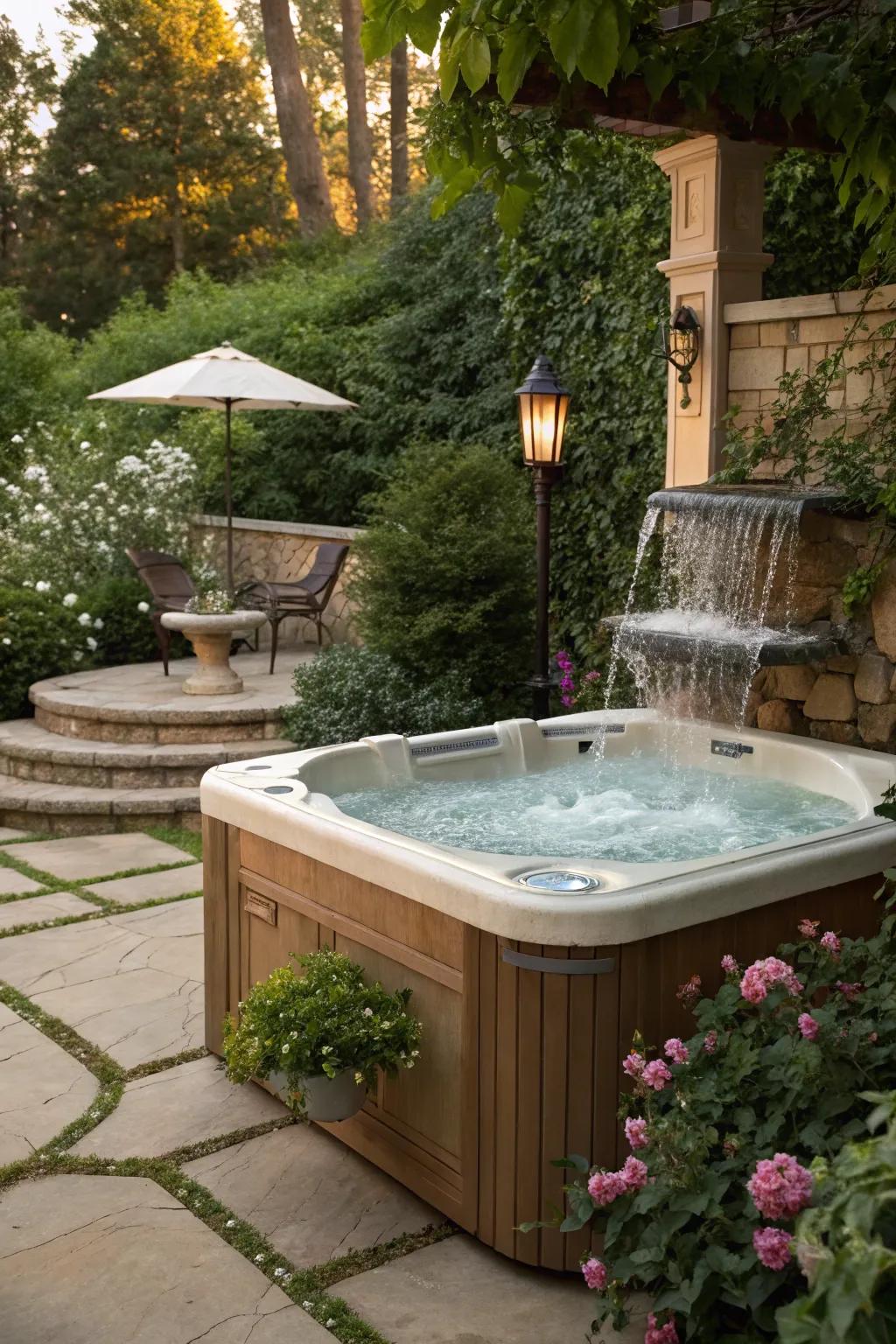 Water features add tranquility and a unique privacy element.