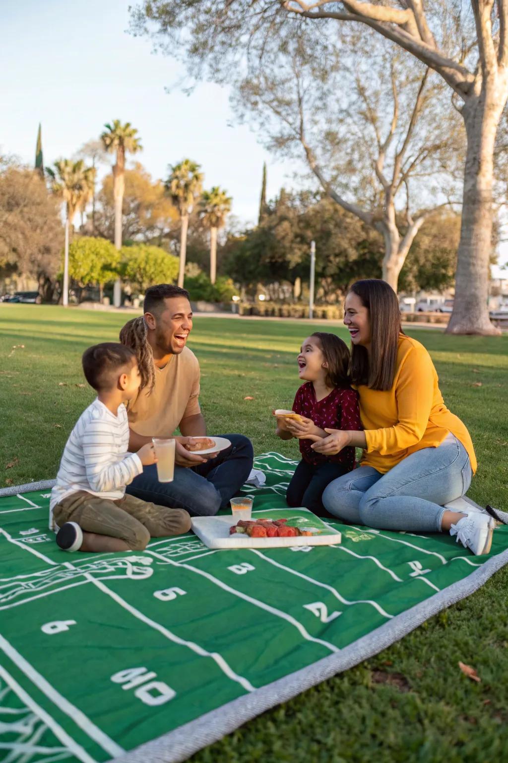 A gridiron outdoor meal inserting a calming element to the celebration.