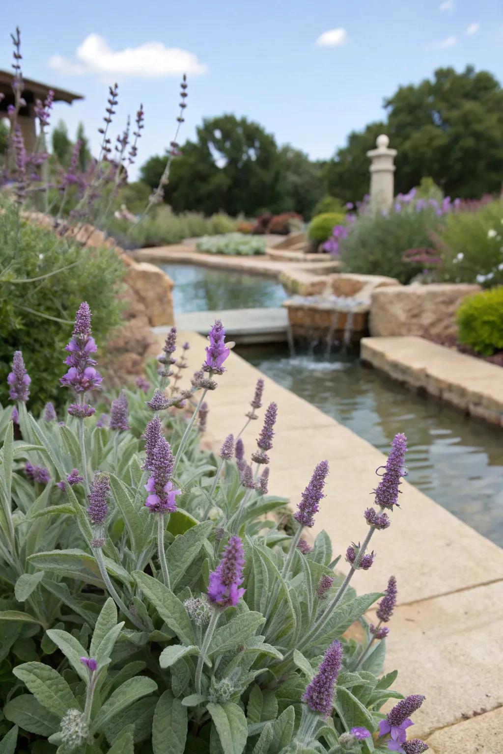 A sensory garden engages sight, smell, and touch.