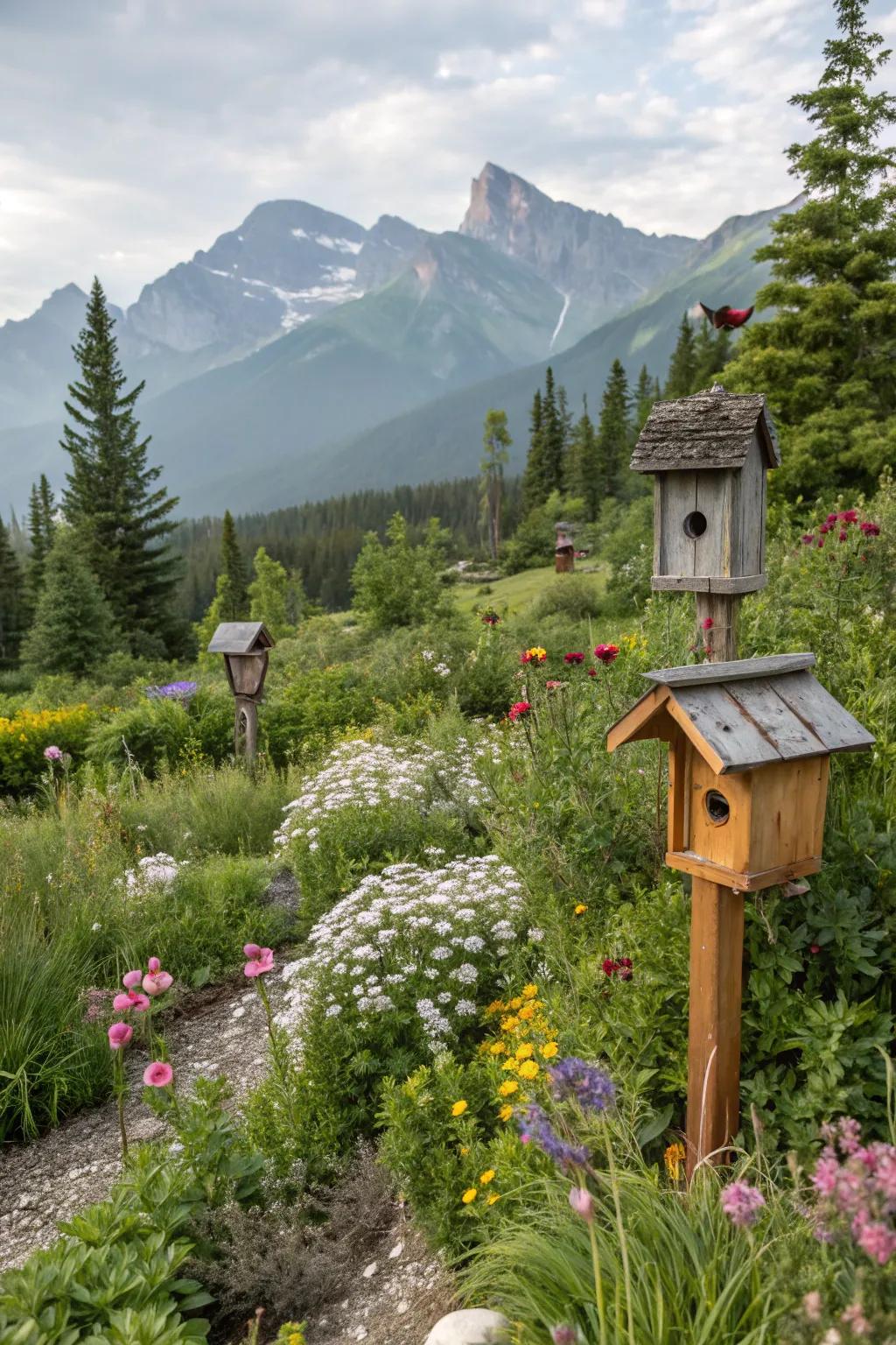 A wildlife-friendly garden buzzing with activity.