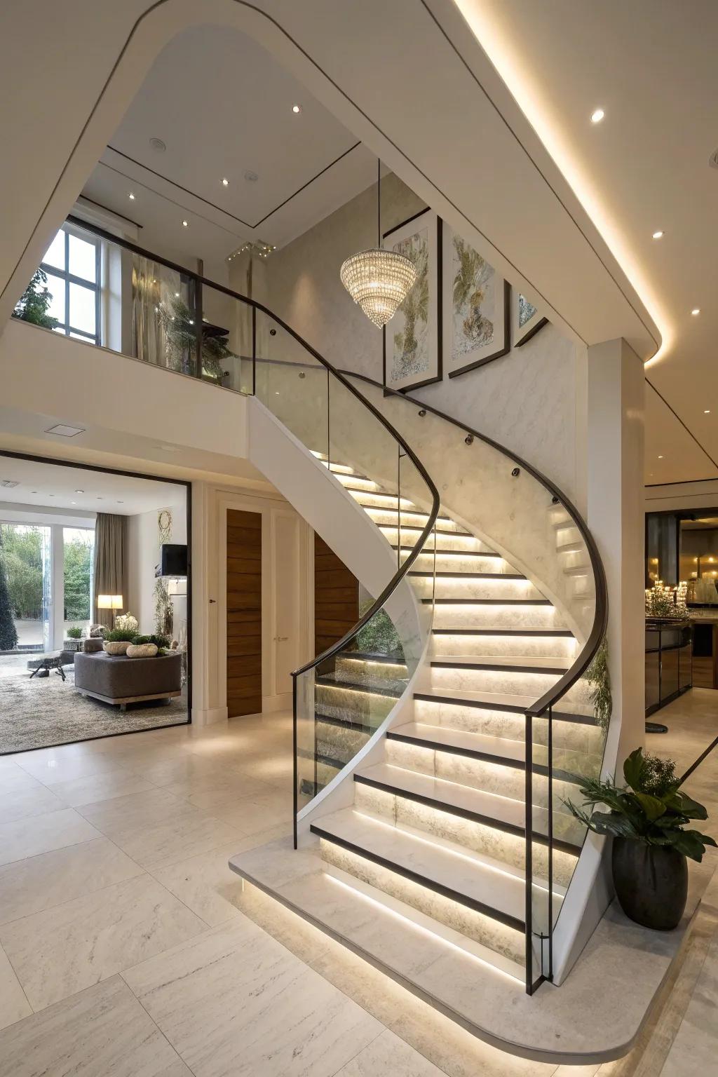 A staircase that doubles as a stunning piece of art.