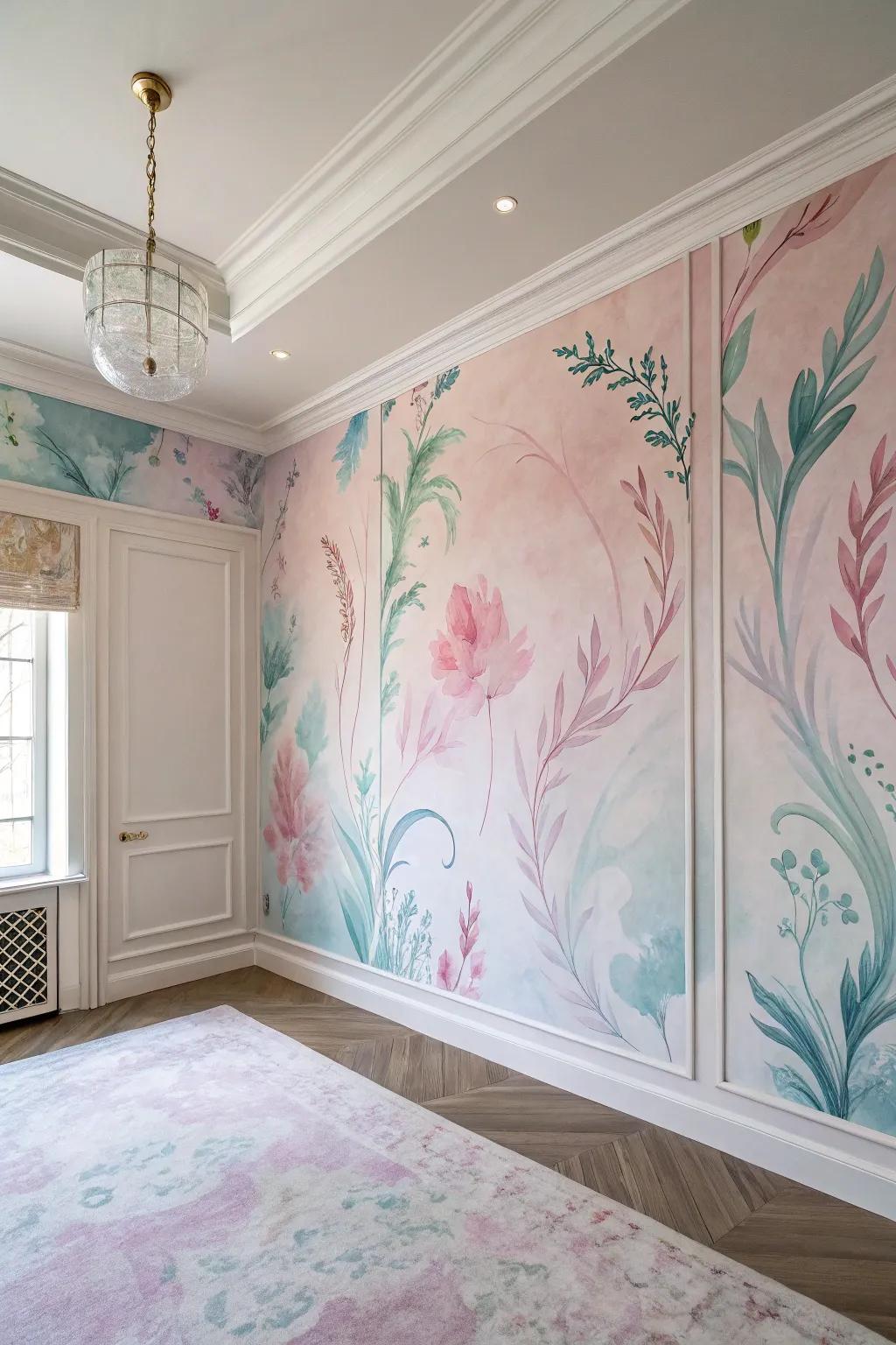 Watercolor designs make a dreamy atmosphere.