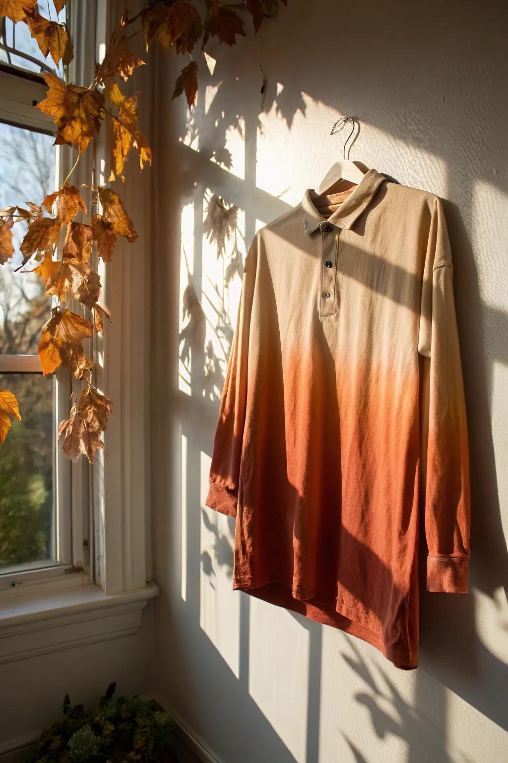 Soil ombre shirts create a striking visual effect with seasonal colors.