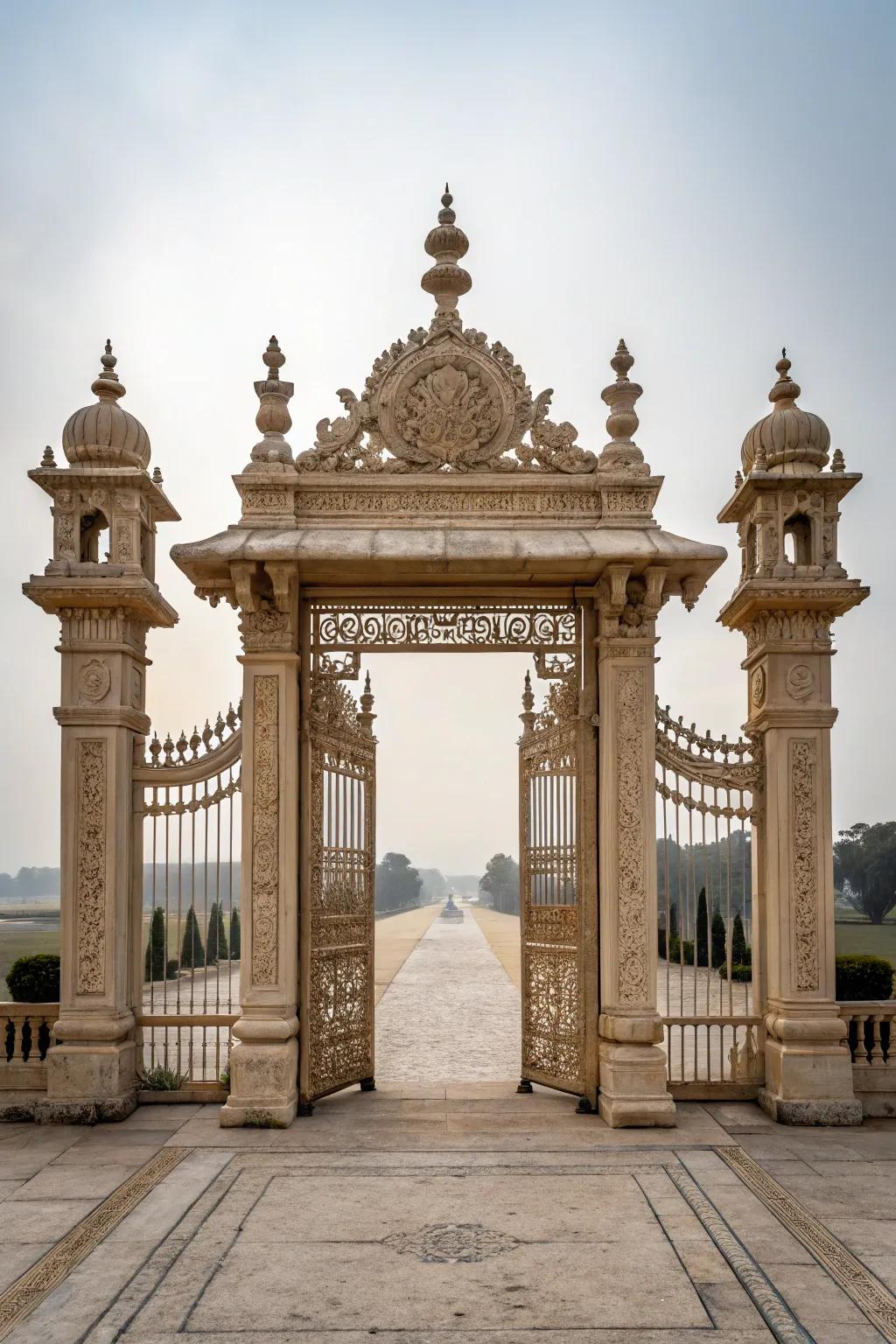 Symmetrical gates create a sense of balance and harmony.