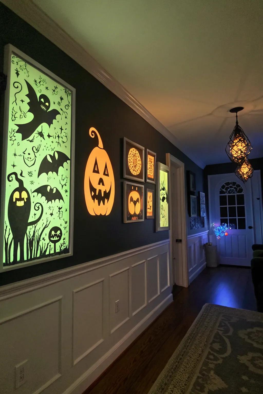 Glow-in-the-dark art adds a magical nighttime effect