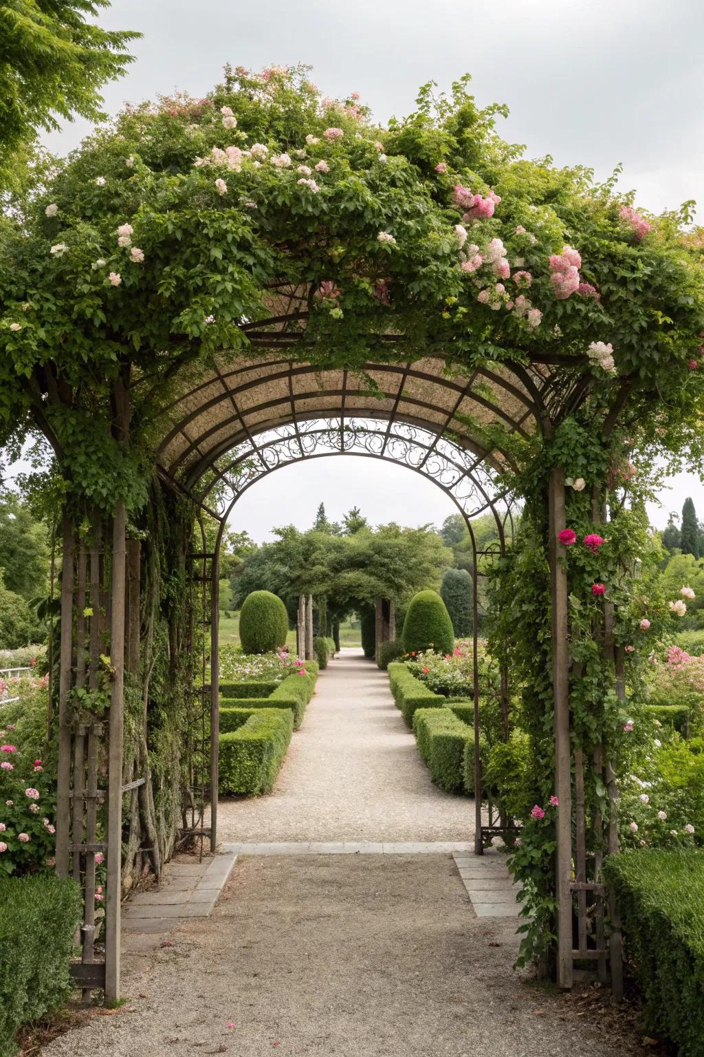 Arbors add grace and charm to garden pathways and entrances.