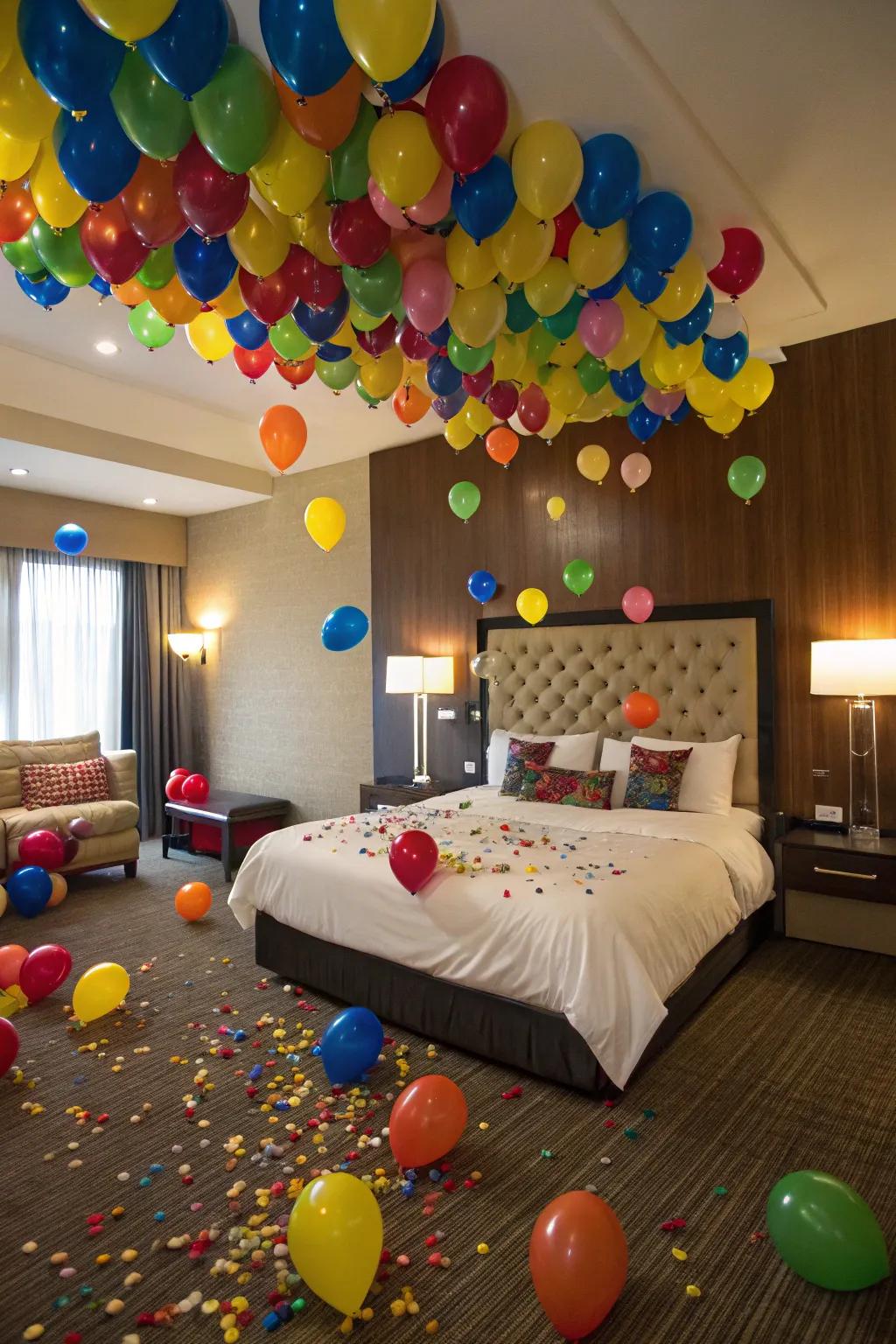 Surprise with a dramatic and fun balloon drop.