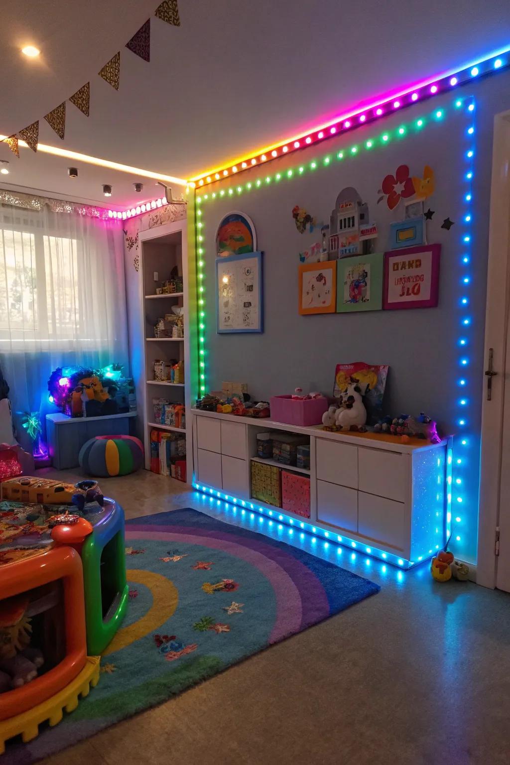 Magical kids' rooms with playful LED lighting.