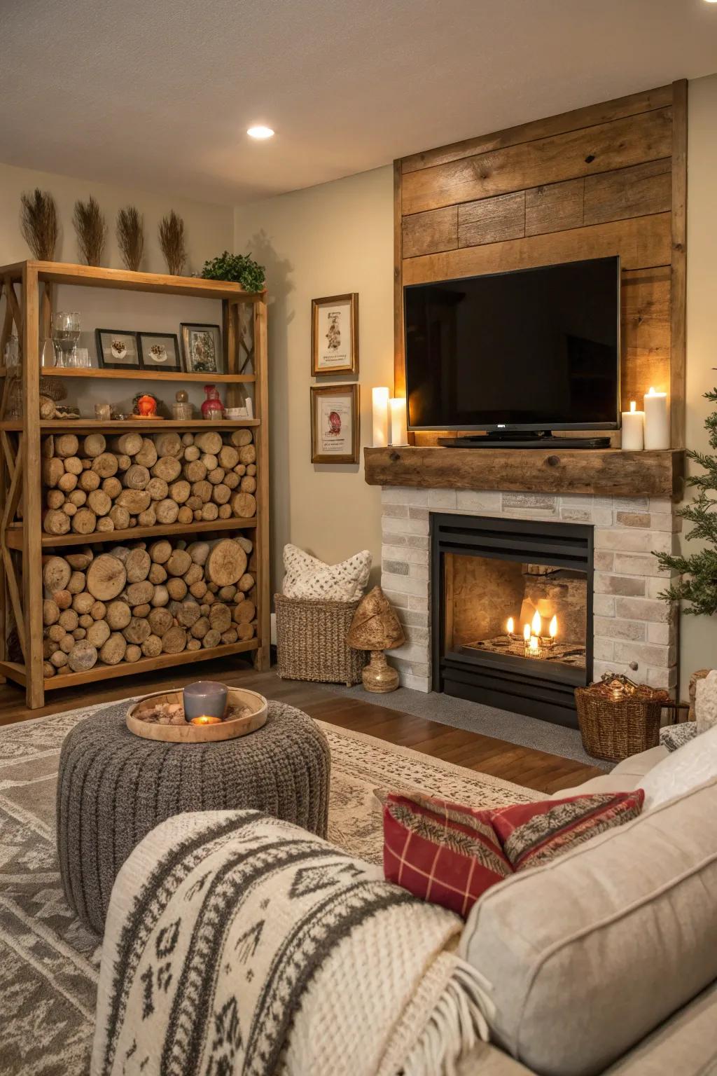 Layered depths add depth and character to the room.