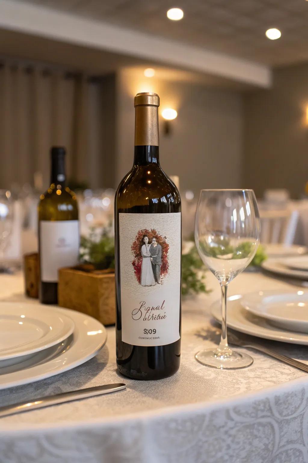 Custom wine labels add a personal touch to any celebration.