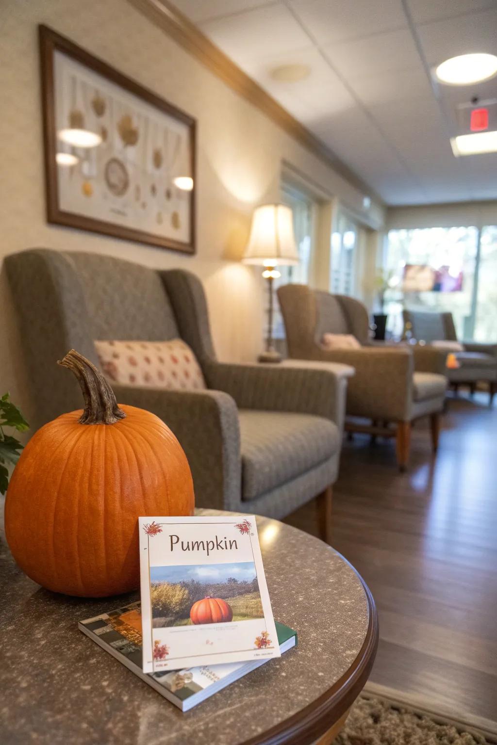 A backstory card introduces character and storytelling to this decorative gourd.