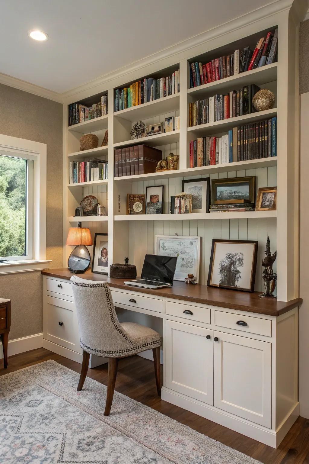 Create a personal library within your office den.