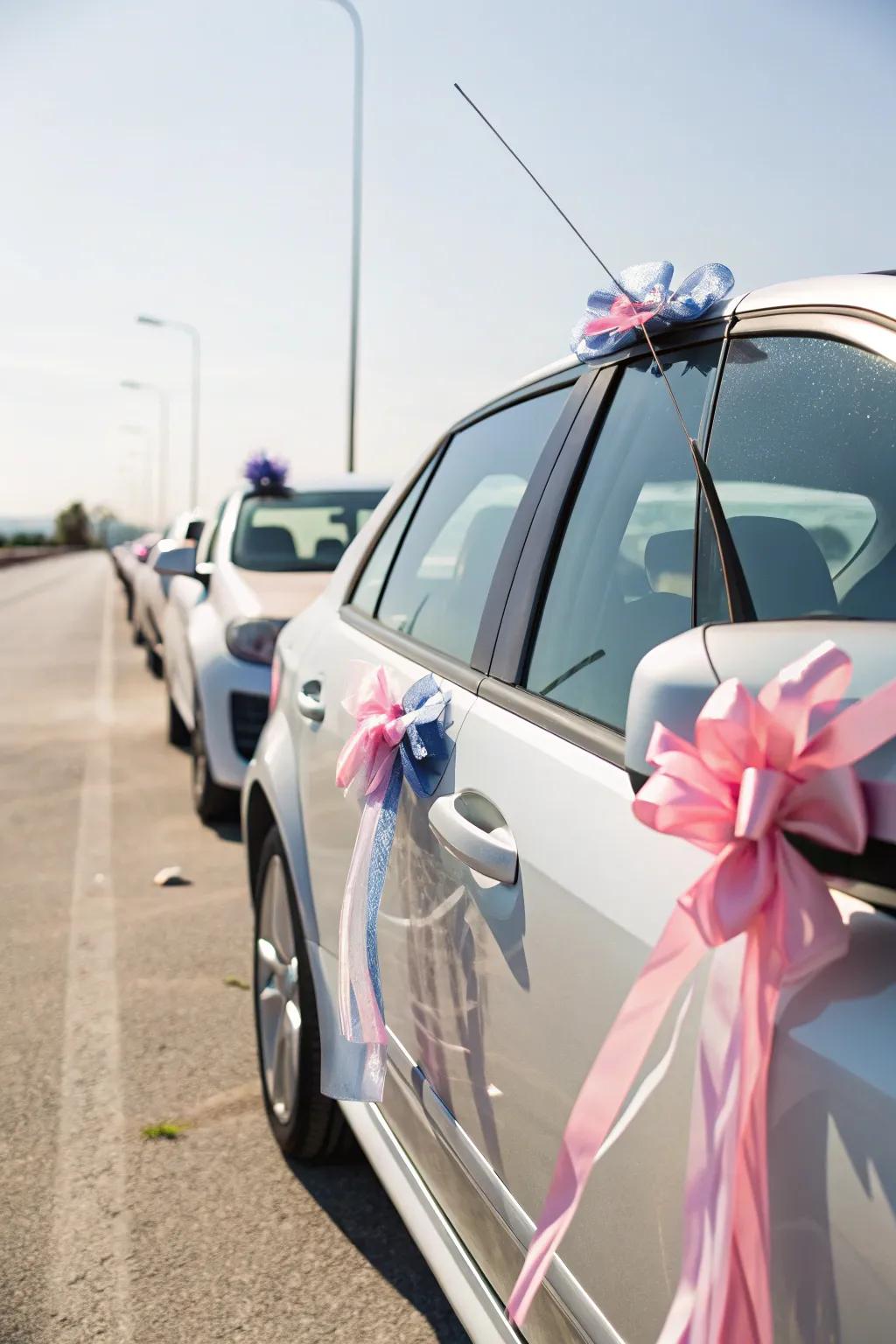 Streamer bows contribute a charming and dressed-up appearance.