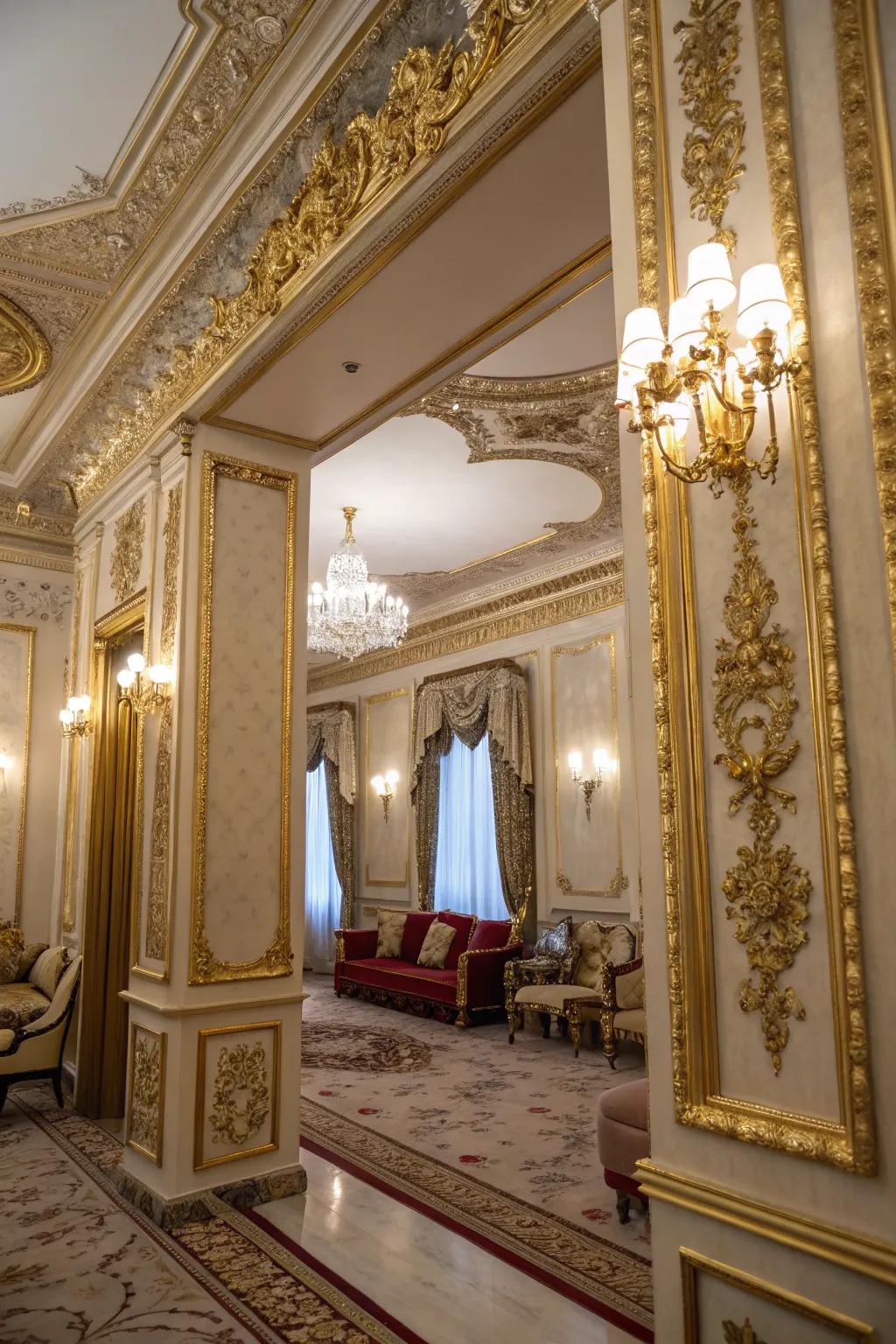 Gilded features for a hint of luxury and opulence