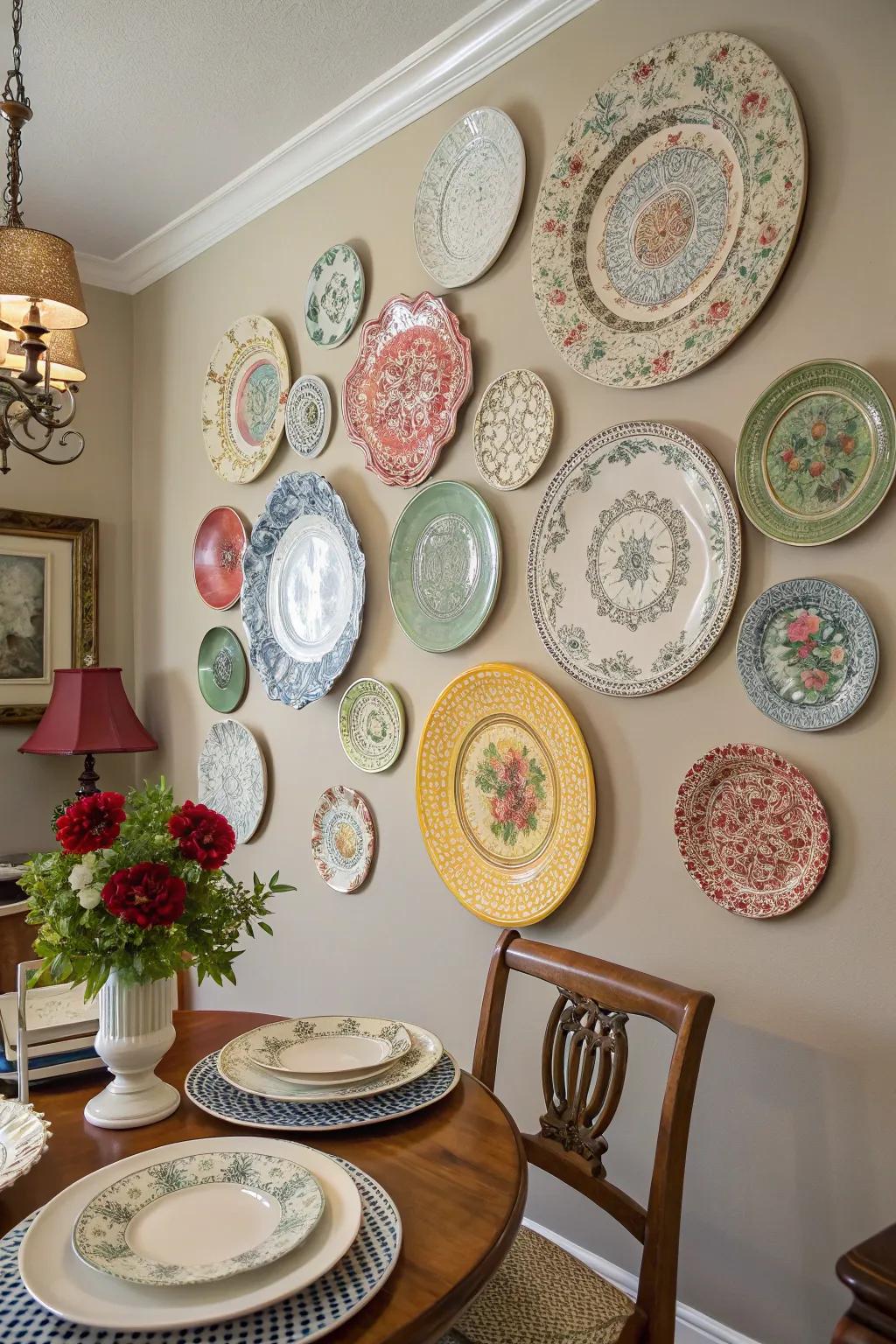Retro serving dishes add charm to any dining area.