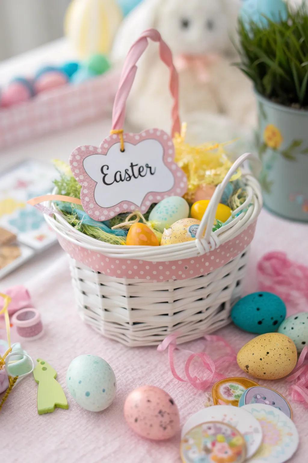 A personalized basket, perfect for celebrating first milestones.