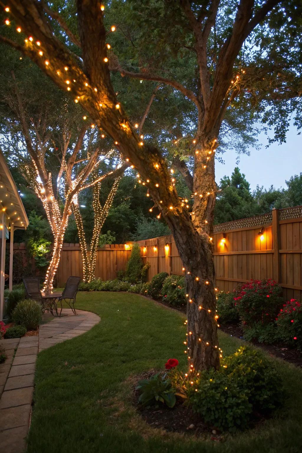 Arboreal lighting accentuates the inherent magnificence of your garden.