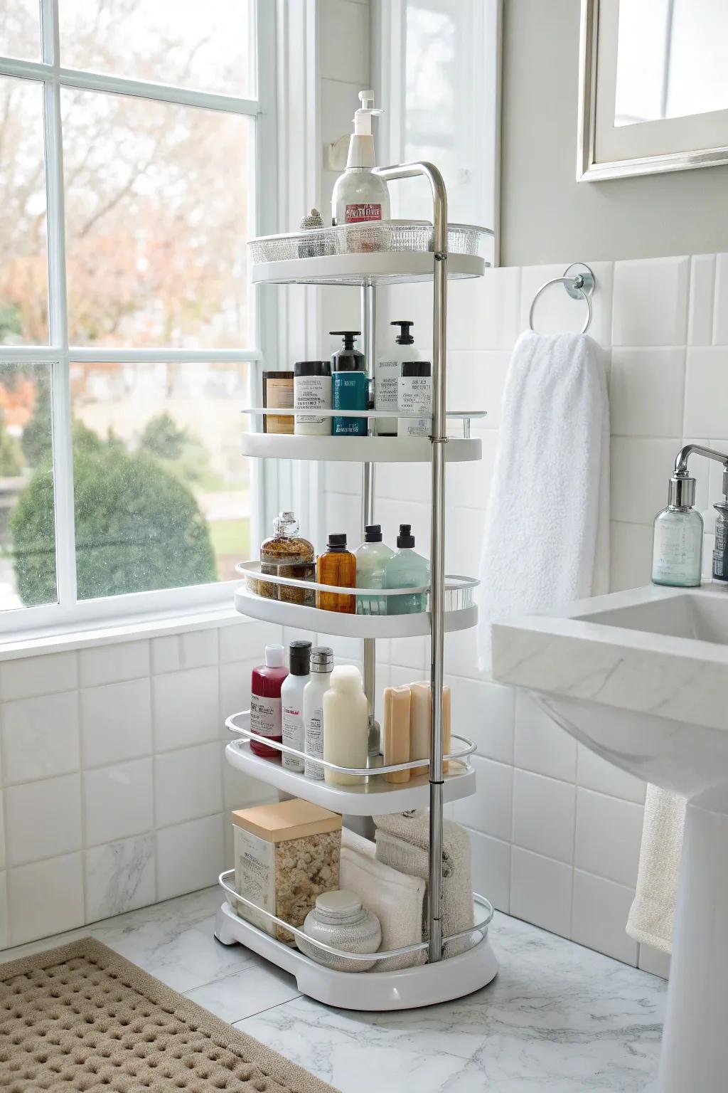 Elevate your organization game with a tiered shower caddy.