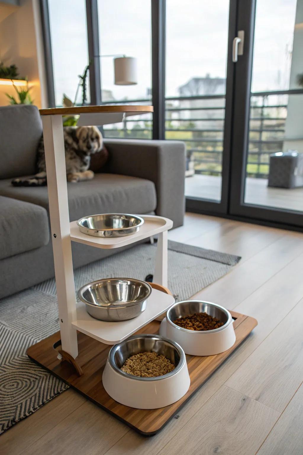 Multi-tiered stations are an excellent solution for homes with multiple cats.